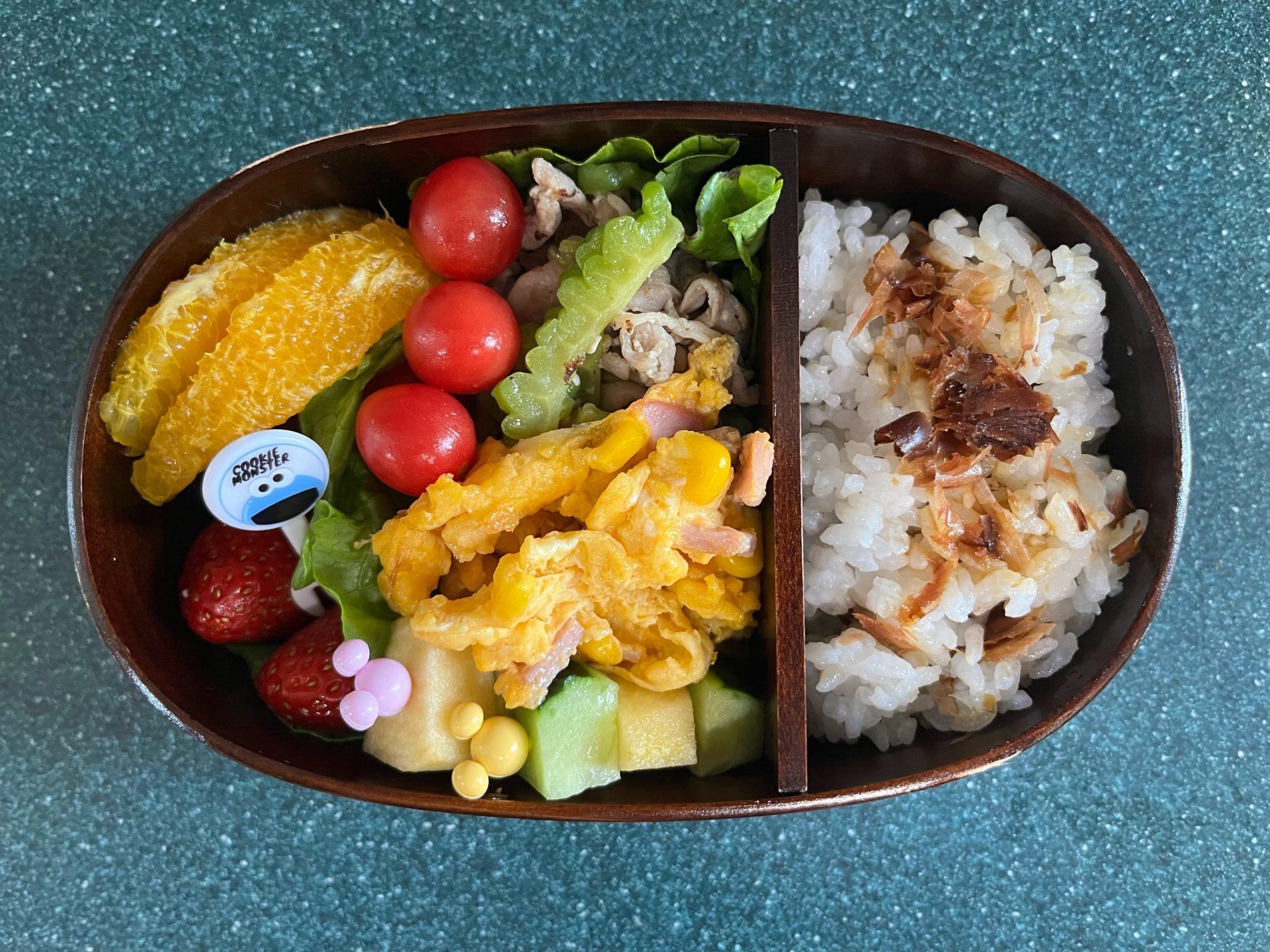 今日のお弁当(4/24)
メインは豚肉とゴーヤの炒め物でした