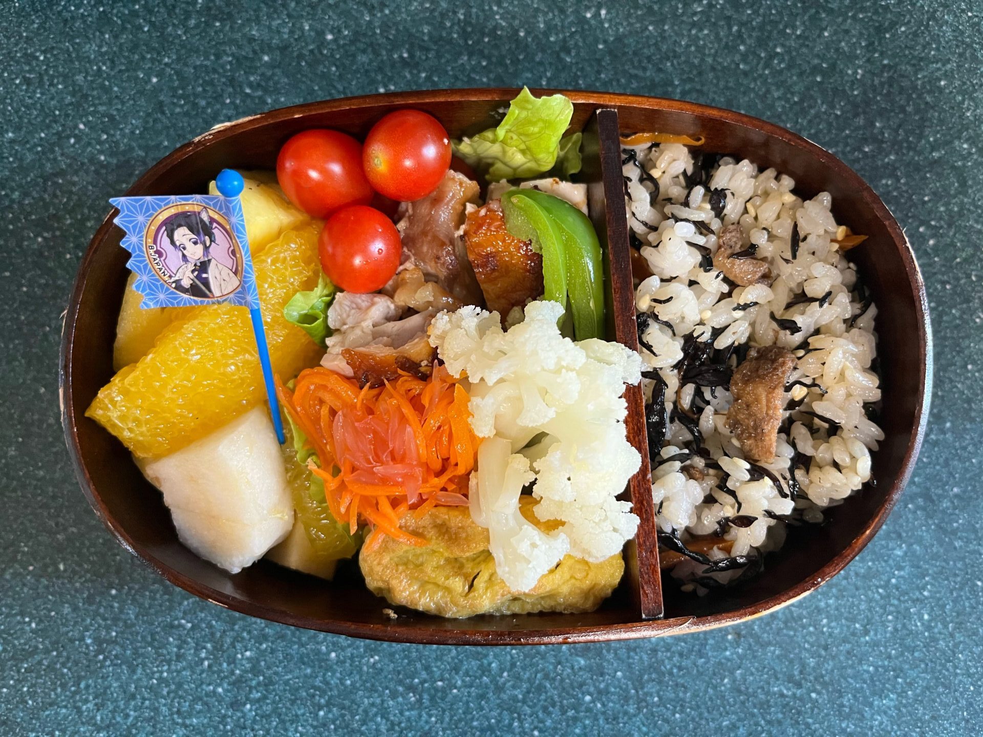 今日のお弁当(7/16)
メインは鶏肉の塩麹焼きでした