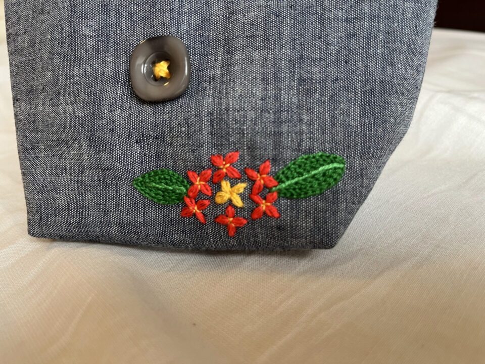 龍船花の刺繍