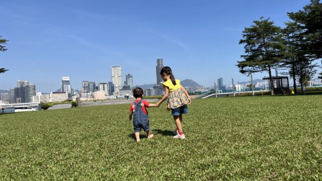 添馬公園でピクニック